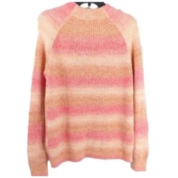 Caslon Sweaters - Caslon Striped Knit Pullover Sweater Size Large in Pink Space Dye NWT